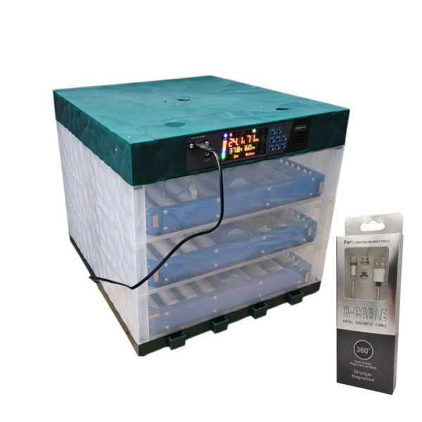 INCUBADORA AUTOMÁTICA DE 192 HUEVOS 220V-12V