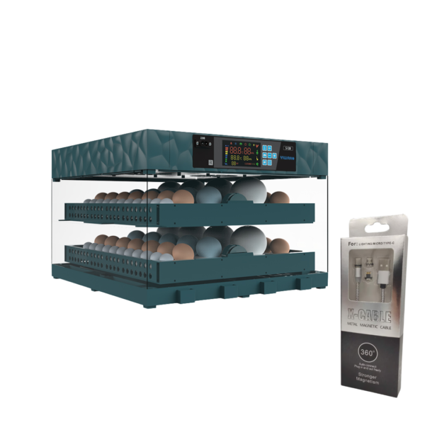 INCUBADORA AUTOMÁTICA DE 128 HUEVOS 220V-12V