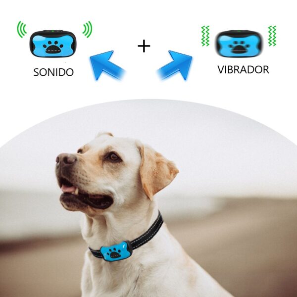 COLLAR DE ADIESTRAMIENTO PARA PERRO ANTI LADRIDO SONIDO Y VIBRADOR