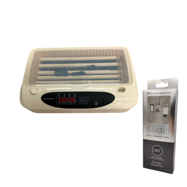 INCUBADORA AUTOMÁTICA DE 24 HUEVOS DUAL 220/12V